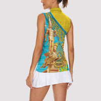 Issyk Mystery Kazakhstan Golden Man Women Sleeveless Polo Shirt - Wonder Print Shop