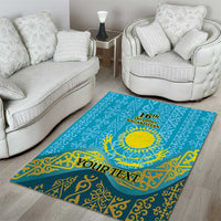 Kazakhstan Independence Day Personalized Area Rug 16 December with Kazakh Pattern LT9 - Wonder Print Shop
