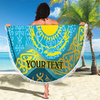 Kazakhstan Independence Day Personalized Beach Blanket 16 December with Kazakh Pattern LT9 - Wonder Print Shop