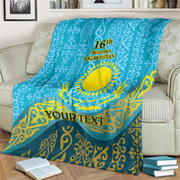 Kazakhstan Independence Day Personalized Blanket 16 December with Kazakh Pattern