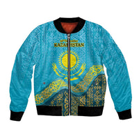 Kazakhstan Independence Day Personalized Bomber Jacket 16 December with Kazakh Pattern LT9 - Wonder Print Shop