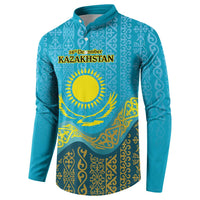 Kazakhstan Independence Day Personalized Button Sweatshirt 16 December with Kazakh Pattern LT9 - Wonder Print Shop