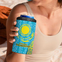 Kazakhstan Independence Day Personalized 4 in 1 Can Cooler Tumbler 16 December with Kazakh Pattern LT9 - Wonder Print Shop