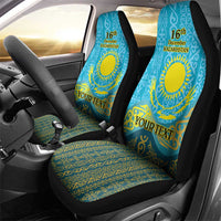 Kazakhstan Independence Day Personalized Car Seat Cover 16 December with Kazakh Pattern LT9 - Wonder Print Shop