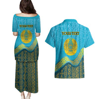 Kazakhstan Independence Day Personalized Couples Matching Puletasi and Hawaiian Shirt 16 December with Kazakh Pattern LT9 - Wonder Print Shop