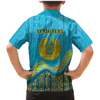 Kazakhstan Independence Day Personalized Family Matching Mermaid Dress and Hawaiian Shirt 16 December with Kazakh Pattern LT9 - Wonder Print Shop