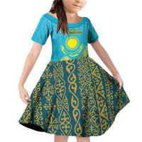 Kazakhstan Independence Day Personalized Family Matching Off Shoulder Short Dress and Hawaiian Shirt 16 December with Kazakh Pattern LT9 - Wonder Print Shop