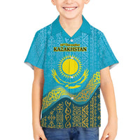 Kazakhstan Independence Day Personalized Family Matching Off Shoulder Short Dress and Hawaiian Shirt 16 December with Kazakh Pattern LT9 - Wonder Print Shop