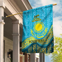 Kazakhstan Independence Day Personalized Garden Flag 16 December with Kazakh Pattern - Wonder Print Shop