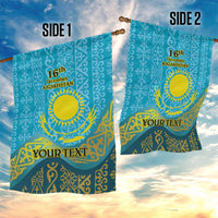 Kazakhstan Independence Day Personalized Garden Flag 16 December with Kazakh Pattern - Wonder Print Shop