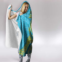 Kazakhstan Independence Day Personalized Hooded Blanket 16 December with Kazakh Pattern