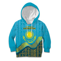 Kazakhstan Independence Day Personalized Kid Hoodie 16 December with Kazakh Pattern - Wonder Print Shop