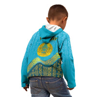 Kazakhstan Independence Day Personalized Kid Hoodie 16 December with Kazakh Pattern - Wonder Print Shop