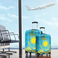 Kazakhstan Independence Day Personalized Luggage Cover 16 December with Kazakh Pattern - Wonder Print Shop