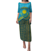 Kazakhstan Independence Day Personalized Puletasi 16 December with Kazakh Pattern - Wonder Print Shop