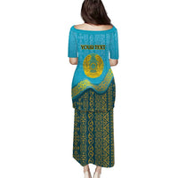 Kazakhstan Independence Day Personalized Puletasi 16 December with Kazakh Pattern - Wonder Print Shop