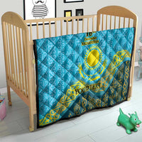 Kazakhstan Independence Day Personalized Quilt 16 December with Kazakh Pattern - Wonder Print Shop