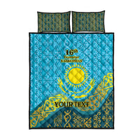 Kazakhstan Independence Day Personalized Quilt Bed Set 16 December with Kazakh Pattern - Wonder Print Shop