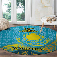 Kazakhstan Independence Day Personalized Round Carpet 16 December with Kazakh Pattern