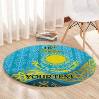 Kazakhstan Independence Day Personalized Round Carpet 16 December with Kazakh Pattern