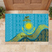 Kazakhstan Independence Day Personalized Rubber Doormat 16 December with Kazakh Pattern - Wonder Print Shop