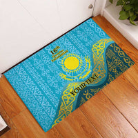 Kazakhstan Independence Day Personalized Rubber Doormat 16 December with Kazakh Pattern - Wonder Print Shop