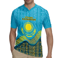Kazakhstan Independence Day Personalized Rugby Jersey 16 December with Kazakh Pattern - Wonder Print Shop