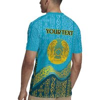Kazakhstan Independence Day Personalized Rugby Jersey 16 December with Kazakh Pattern - Wonder Print Shop