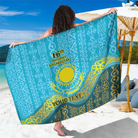 Kazakhstan Independence Day Personalized Sarong 16 December with Kazakh Pattern - Wonder Print Shop