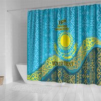 Kazakhstan Independence Day Personalized Shower Curtain 16 December with Kazakh Pattern
