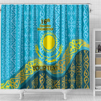 Kazakhstan Independence Day Personalized Shower Curtain 16 December with Kazakh Pattern