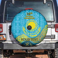 Kazakhstan Independence Day Personalized Spare Tire Cover 16 December with Kazakh Pattern - Wonder Print Shop