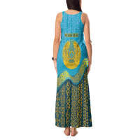 Kazakhstan Independence Day Personalized Tank Maxi Dress 16 December with Kazakh Pattern - Wonder Print Shop
