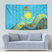 Kazakhstan Independence Day Personalized Tapestry 16 December with Kazakh Pattern - Wonder Print Shop