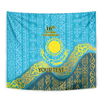 Kazakhstan Independence Day Personalized Tapestry 16 December with Kazakh Pattern - Wonder Print Shop
