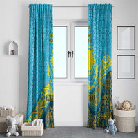 Kazakhstan Independence Day Personalized Window Curtain 16 December with Kazakh Pattern - Wonder Print Shop