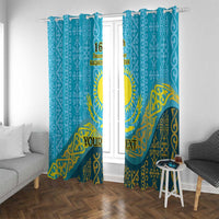 Kazakhstan Independence Day Personalized Window Curtain 16 December with Kazakh Pattern - Wonder Print Shop