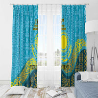 Kazakhstan Independence Day Personalized Window Curtain 16 December with Kazakh Pattern - Wonder Print Shop