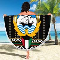 Kuwait Hawk of Quraish With Al Sadu Pattern Personalized Beach Blanket LT9 - Wonder Print Shop