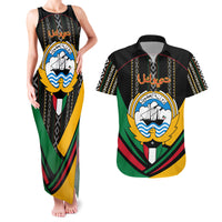 Kuwait Hawk of Quraish With Al Sadu Pattern Personalized Couples Matching Tank Maxi Dress and Hawaiian Shirt LT9 - Wonder Print Shop