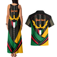 Kuwait Hawk of Quraish With Al Sadu Pattern Personalized Couples Matching Tank Maxi Dress and Hawaiian Shirt LT9 - Wonder Print Shop