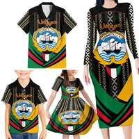 Kuwait Hawk of Quraish With Al Sadu Pattern Personalized Family Matching Long Sleeve Bodycon Dress and Hawaiian Shirt LT9 - Wonder Print Shop