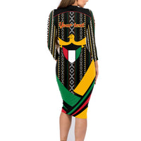 Kuwait Hawk of Quraish With Al Sadu Pattern Personalized Family Matching Long Sleeve Bodycon Dress and Hawaiian Shirt LT9 - Wonder Print Shop