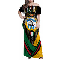 Kuwait Hawk of Quraish With Al Sadu Pattern Personalized Family Matching Off Shoulder Maxi Dress and Hawaiian Shirt LT9 - Wonder Print Shop