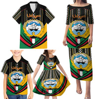 Kuwait Hawk of Quraish With Al Sadu Pattern Personalized Family Matching Puletasi and Hawaiian Shirt - Wonder Print Shop