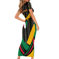 Kuwait Hawk of Quraish With Al Sadu Pattern Personalized Family Matching Short Sleeve Bodycon Dress and Hawaiian Shirt - Wonder Print Shop