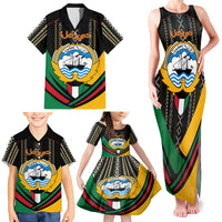 Kuwait Hawk of Quraish With Al Sadu Pattern Personalized Family Matching Tank Maxi Dress and Hawaiian Shirt - Wonder Print Shop
