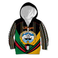 Kuwait Hawk of Quraish With Al Sadu Pattern Personalized Kid Hoodie - Wonder Print Shop