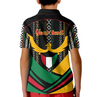 Kuwait Hawk of Quraish With Al Sadu Pattern Personalized Kid Polo Shirt - Wonder Print Shop