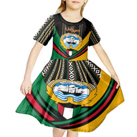 Kuwait Hawk of Quraish With Al Sadu Pattern Personalized Kid Short Sleeve Dress - Wonder Print Shop